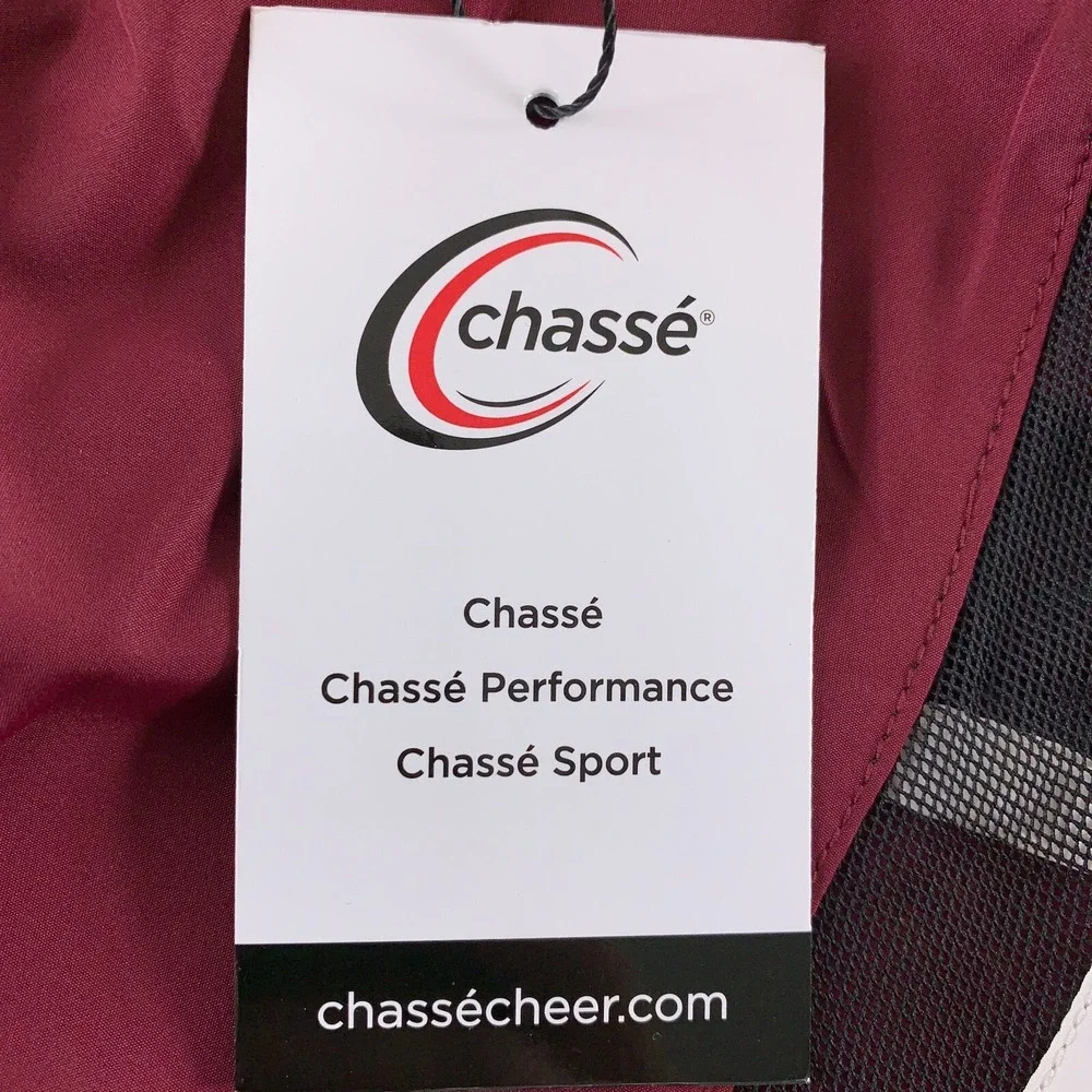 Chasse Youth Size Small Maroon Cheer On Classic Dolphin Hem Lined Gym Shorts NWT